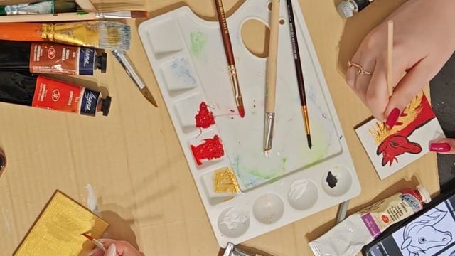 🤩✨Рисуем лошадь символ года 2026  акриловыми красками на мини холстах - магнитах