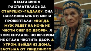 Гадалка сказала: «Когда муж уедет на ночь — не чисти снег». Утром я вышла и онемела