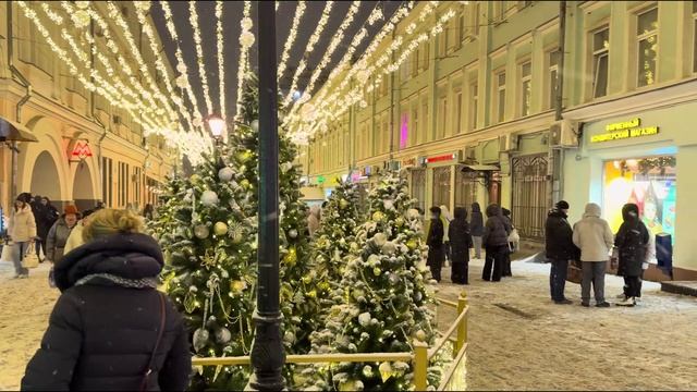 Снежная Москва Новый год 2026 зимняя прогулка по городу ❄️🎆 смотреть онлайн