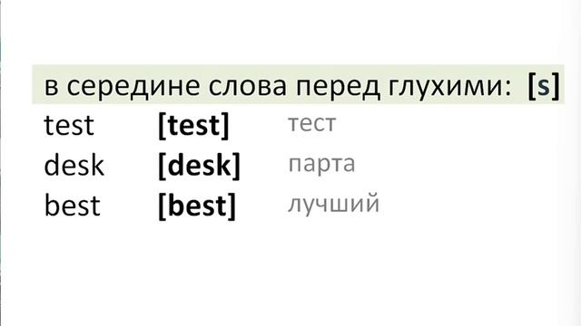 Английский язык 13.1  Чтение буквы S
