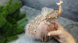 Мастер класс елочные игрушки ручной работы. Королевский павлин. МК для новичков
