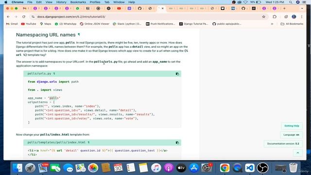 15 -Namespacing URL names смотреть онлайн