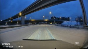 Поездка по эстакаде на Кантемировской. 06.01.2026. 4К