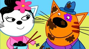 ТРИ КОТА - Котятки разукрашивают забор - Мультик три кота