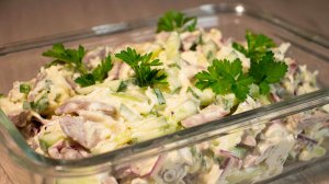 Нежный салат с куриными сердечками. Бесподобно просто - моя любимый салат!