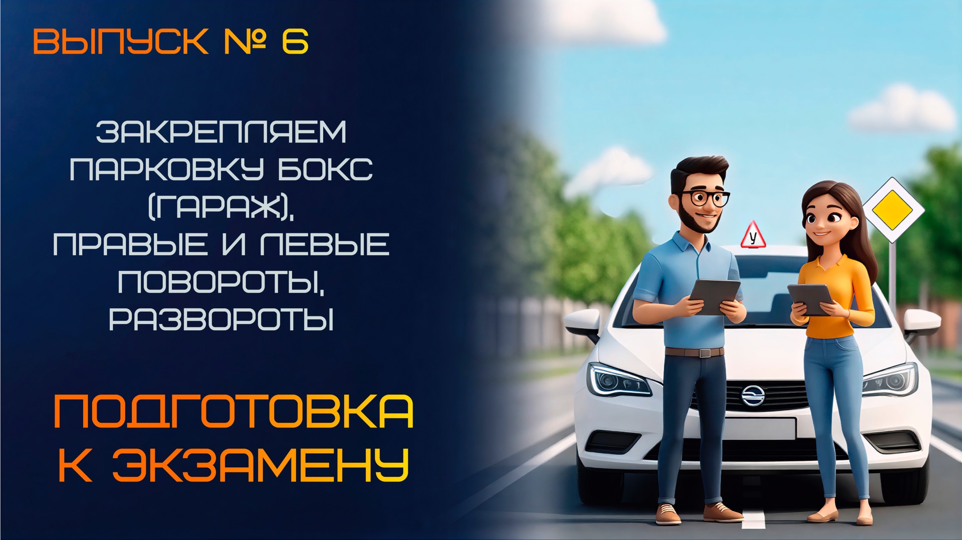 Закрепляем Парковку «Бокс» («Гараж»), левые и правые повороты, развороты. смотреть онлайн