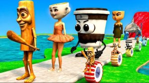 Игра в длинные слайды с Тунг Тунг Сахуром, Тралалеро Тралала и Бррр Патапим