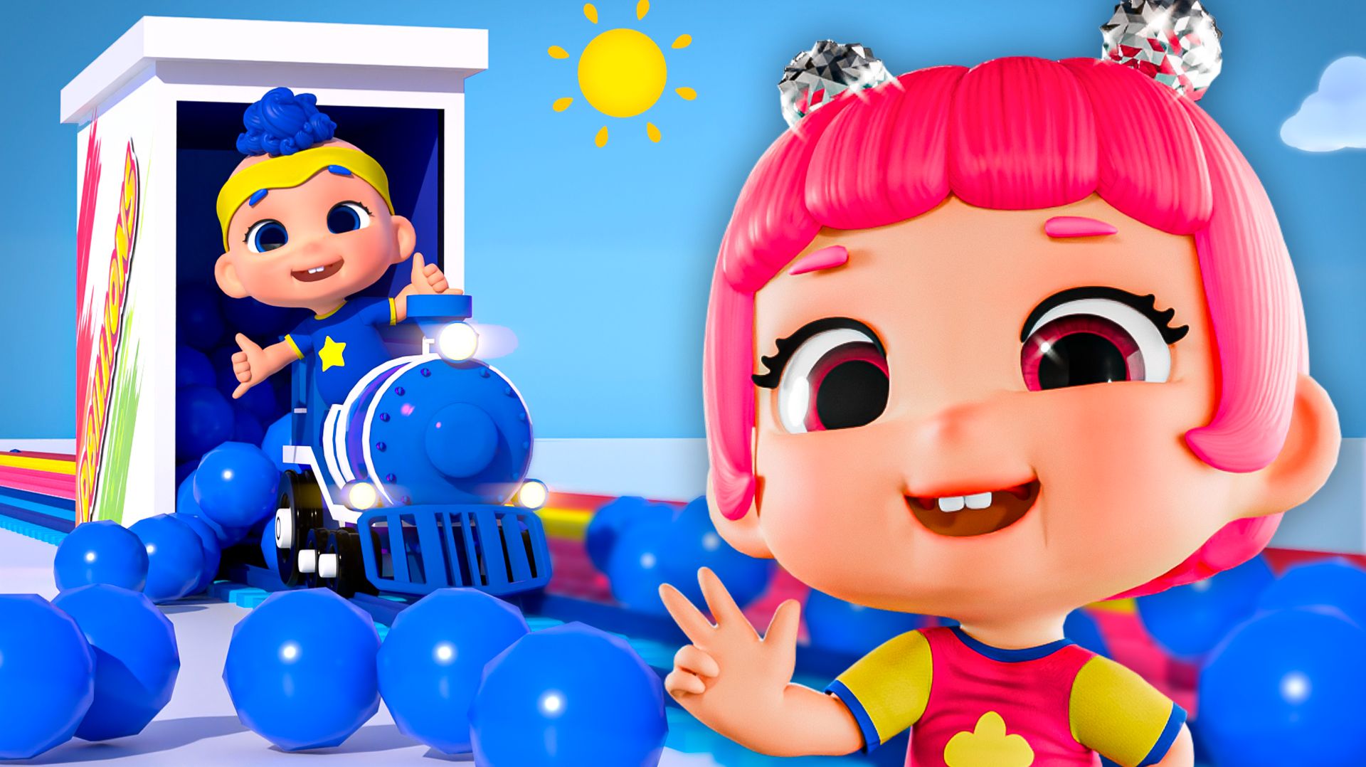 Поезд «Чу-Чу»! Цвета, числа, фигуры и фрукты с Карапузами DB | D Billions Детские Песни смотреть онлайн