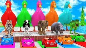 Длинная игра-слайд с коровой, слоном, Гориллой, Бегемотом, Тигром, 3d-игра с