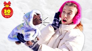 Зимние истории с собачкой Шоколадкой: игры на улице, творчество с пластилином и новогодние хлопоты!