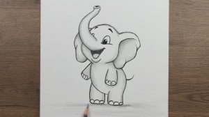 Как нарисовать МИЛОГО ВЕСЕЛОГО СЧАСТЛИВОГО СЛОНЕНКА
