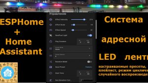 Система адресной LED ленты на базе ESPHome.