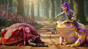 Руми выиграла чемпионат по лягушачьим гонкам. Охотники на демонов