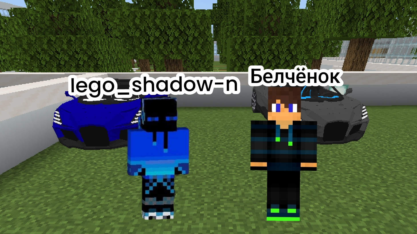 Мы установили гонку с другом на Бугати в Майнкрафт {Белчёнок}