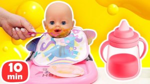 Кукла Эмили и Барби: готовим обед и идём за покупками!