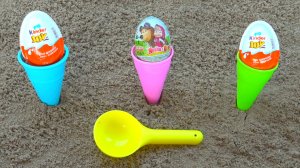 Учим Названия Цветов и Открываем Яйцо Сюрприз с Игрушкой Маша и Медведь, Игрушки Киндер Сюрприз