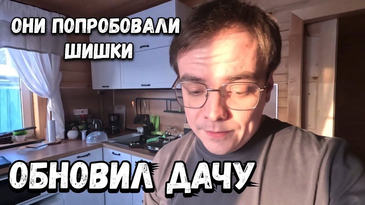 Обновил дачу, теперь полный порядок. Ребята все же попробовали шишки, дачный влог смотреть онлайн