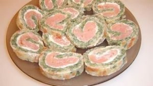 Рулет со шпинатом и красной рыбой. Маринкины творинки. Всем МИРА и Добра!