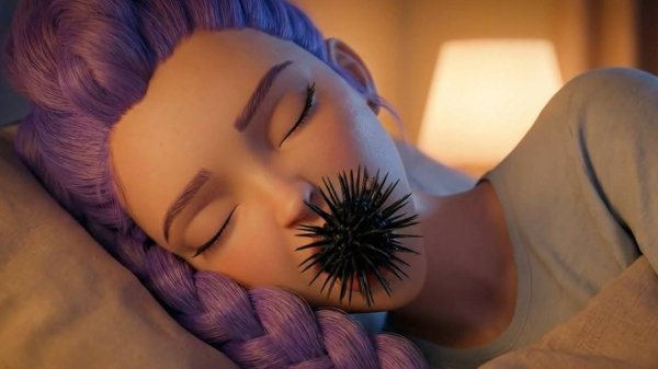 Руми попадает в беду из-за гигантского черного морского ежа в городе. Охотники на демонов