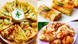 Блинчики с начинкой ! ТОП-3 рецепта! Пальчики оближешь! Просто и очень вкусно! Исчезают мгновенно!