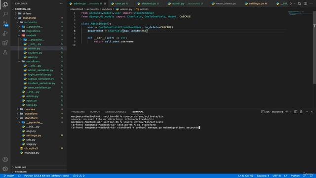 6 -Creating accounts app serializers смотреть онлайн
