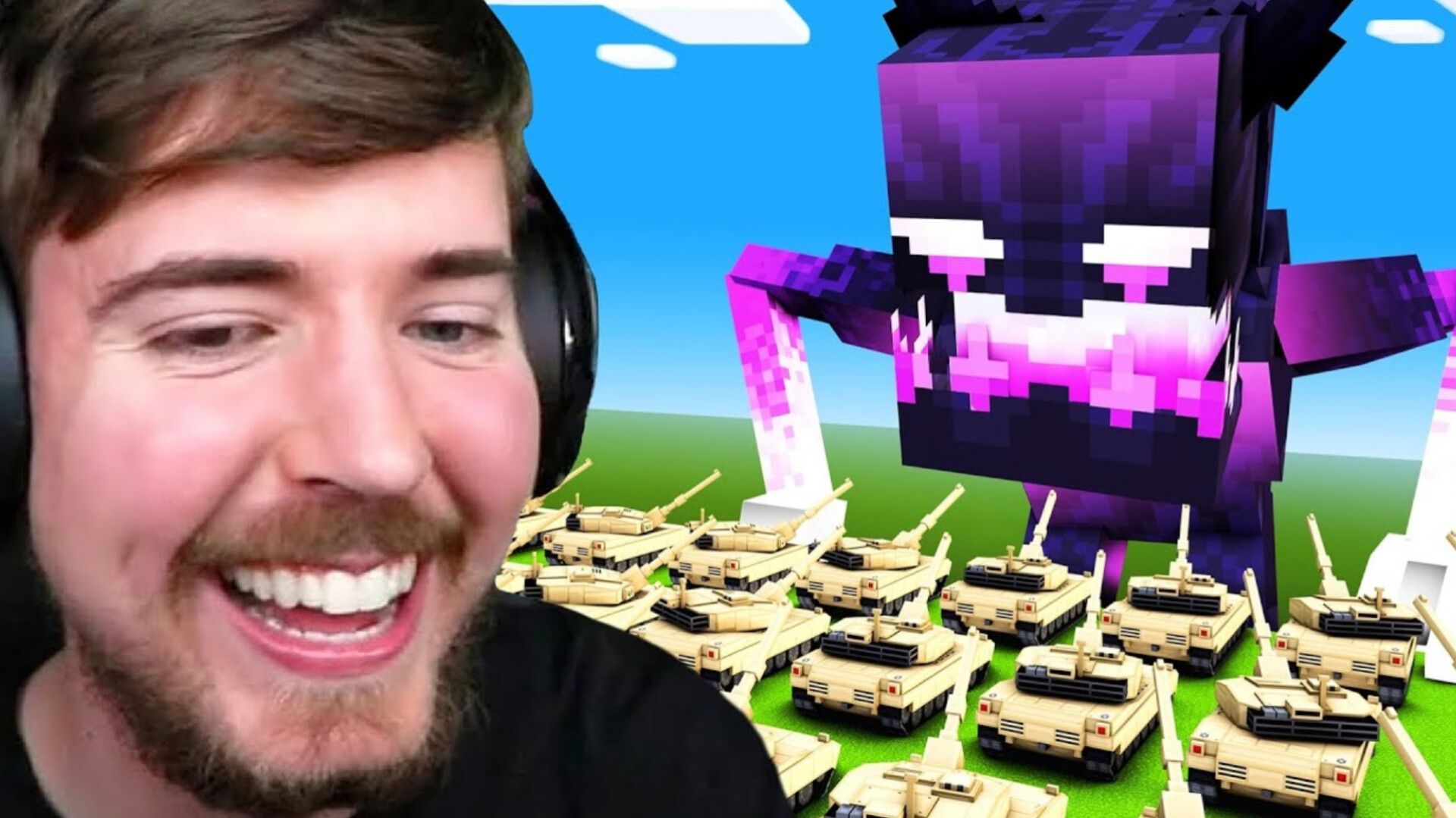 Mr.BEAST (МИСТЕР БИСТ) 1000 ТАНКОВ ПРОТИВ ЭНДЕРМЕНА В МАЙНКРАФТ ВИДЕО НА РУССКОМ, В МАЙНКРАФТЕ 100 смотреть онлайн