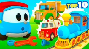 ТОП-10 приключений машинок! Лучшие серии про изобретения Грузовичка Левы и его друзей