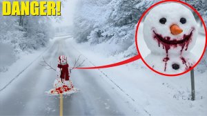 ЕСЛИ ВЫ УВИДИТЕ КРОВЬ НА СНЕГОВИКЕ — БЕГИТЕ! (ОН ЗЛОЙ)
