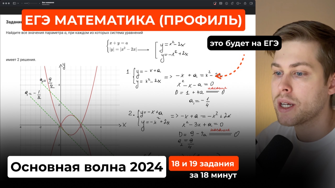 Это будет на ЕГЭ по профилю. Основная волна 2024 ЕГЭ по профильной математике. Задания 18 и 19 смотреть онлайн