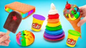 Готовим радугу 🍩🌈 Яркие десерты из пластилина