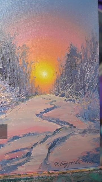 #картина #зимнийпейзаж #художник смотреть онлайн