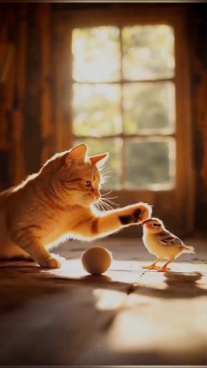 Что сделал кот с воробушком? .#мультик #заработок #нейросеть #рекомендация #лайки #заработоконлайн #
