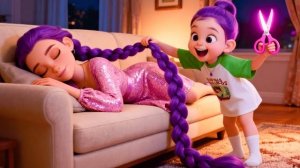 Непослушная малышка Руми подстригает маме волосы, чтобы купить плюшевого мишку. Сигма Герл ремикс