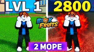 БЛОКС ФРУТС от НУБА до ПРО 2800 лвл но ТОЛЬКО КОМБАТ - 2 море озвучка