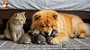 Котята и щенята 🐈🐶 Кошки и собаки 🤗 Милое видео про животных (43)