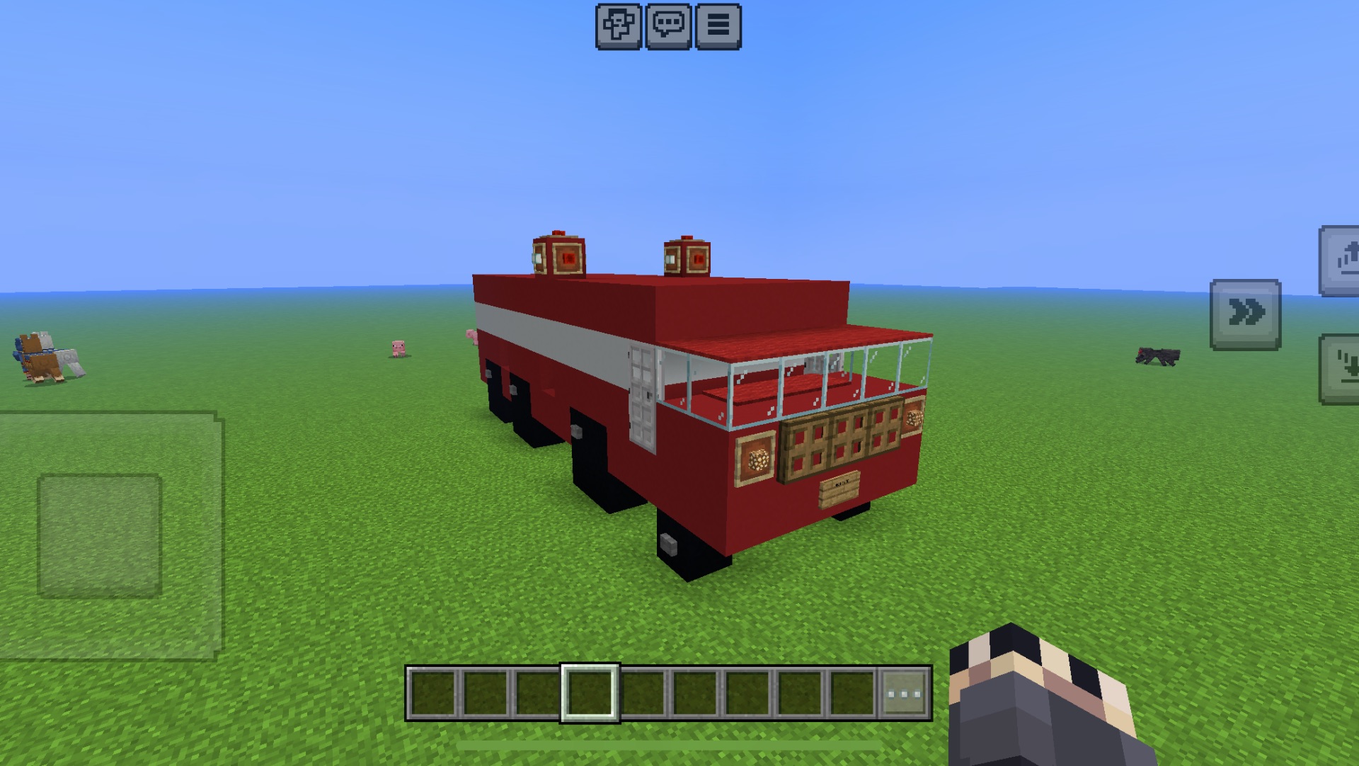 Как построить пожарную машину в майнкрафте