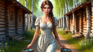 Девушка в ситцевом платье.