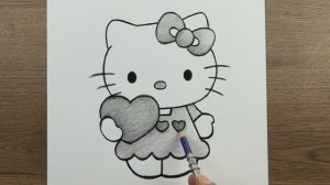 Как нарисовать Hello Kitty шаг за шагом карандашом -  Очень простой урок рисования
