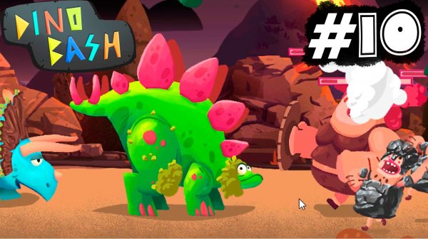 мультик DINO BASH Динозавры Атака Троглодитов #5 веселые видео игры про динозавров. Dinosaurs.
