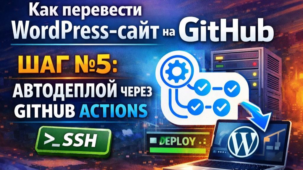 Как перевести WordPress-сайт на GitHub — шаг №5: автоматический деплой через GitHub Actions (SSH) смотреть онлайн