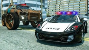 Супер полицейская машина в беде | Мультфильм о полицейском грузовике