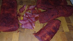 Домашняя бастурма из свиного карбонада.