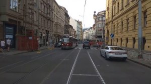 Прага. Трамвай 22 маршрут.
