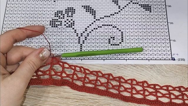 Салфетка крючком в филейной технике "Романтический вечер" Видеоописание. Часть 2 смотреть онлайн