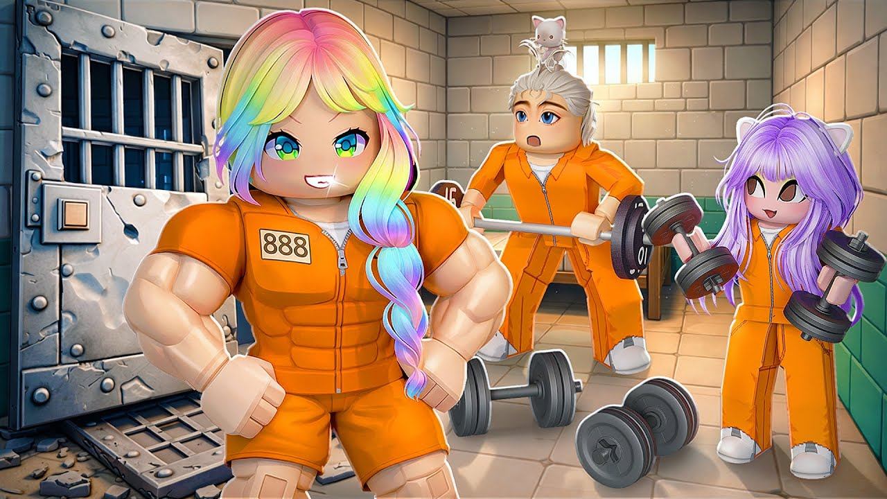 СТАНЬ КАЧКОМ, ЧТОБЫ СБЕЖАТЬ ИЗ ТЮРМЫ В РОБЛОКСЕ! смотреть онлайн