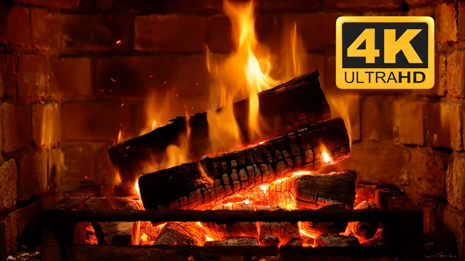 Камин 4к | Треск поленьев | Уют для сна и учёбы
