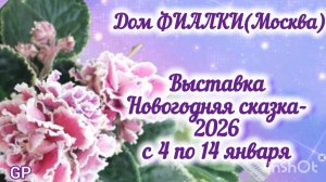 ФИАЛКИ -2026. Выставка "Новогодняя сказка" с 4 по 14 января 2026г.