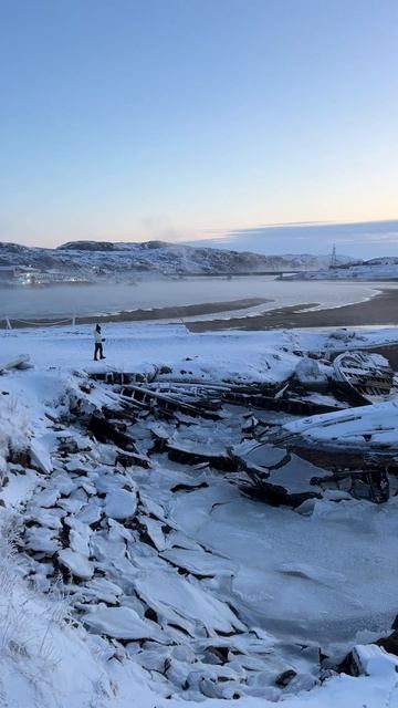 Кольский полуостров. Мурманск. Северное сияние.