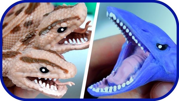 Морские доисторические хищники от Сбабам. Динозавры, змея, скорпион, мозазавр.Игрушки-тянучки.