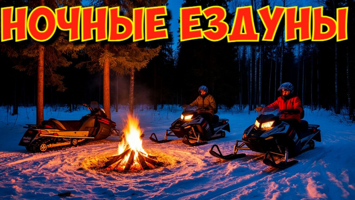 Втроём на снежиках будим медведей / Мотопсина, Яхаха 3такта и БРП СКИДУ